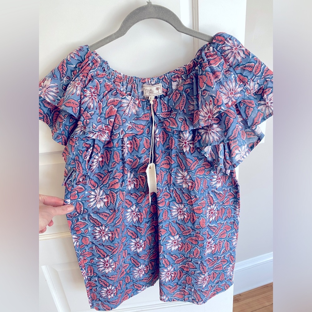 Mille Floral Ruffle Top